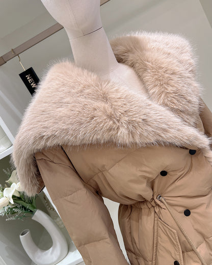 【即納】◆送料無料◆ double button middle fur down