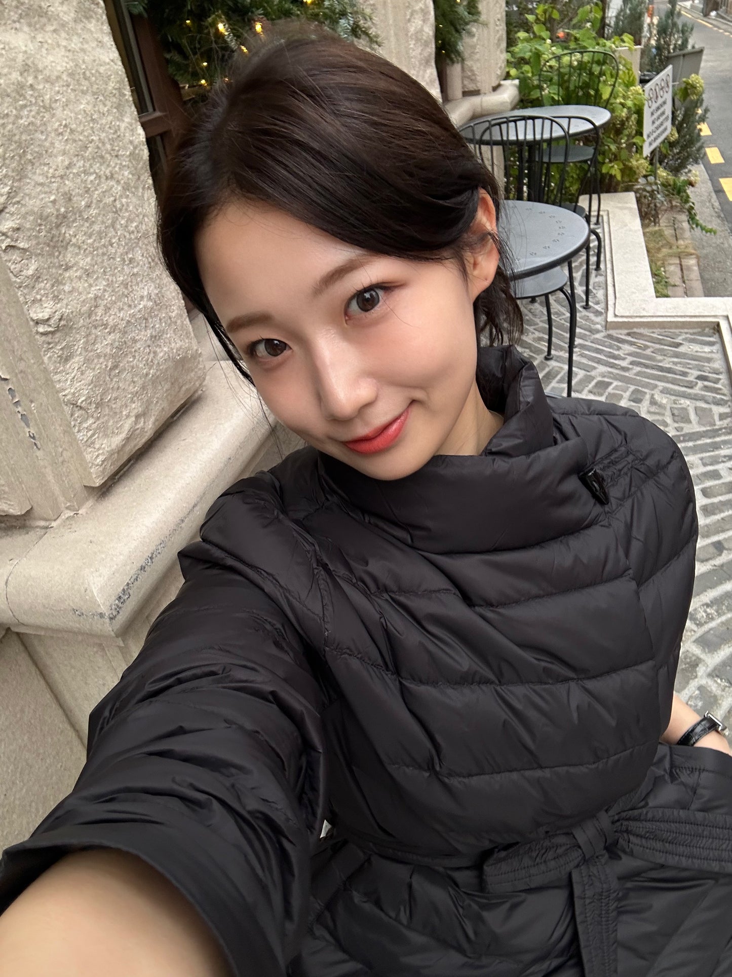 【即納】2way waist ribbon short down / black