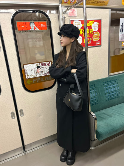 【即納】double bottun over chester coat / black