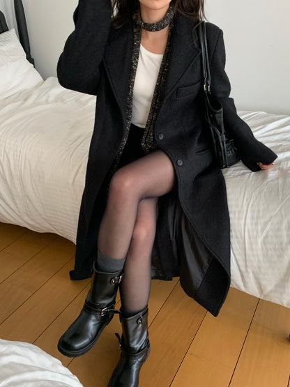 【予約】◆送料無料◆teddy long coat  / black