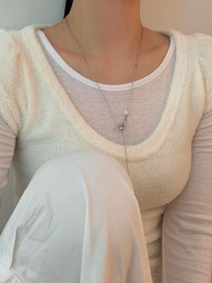 pearl Ychain long necklace