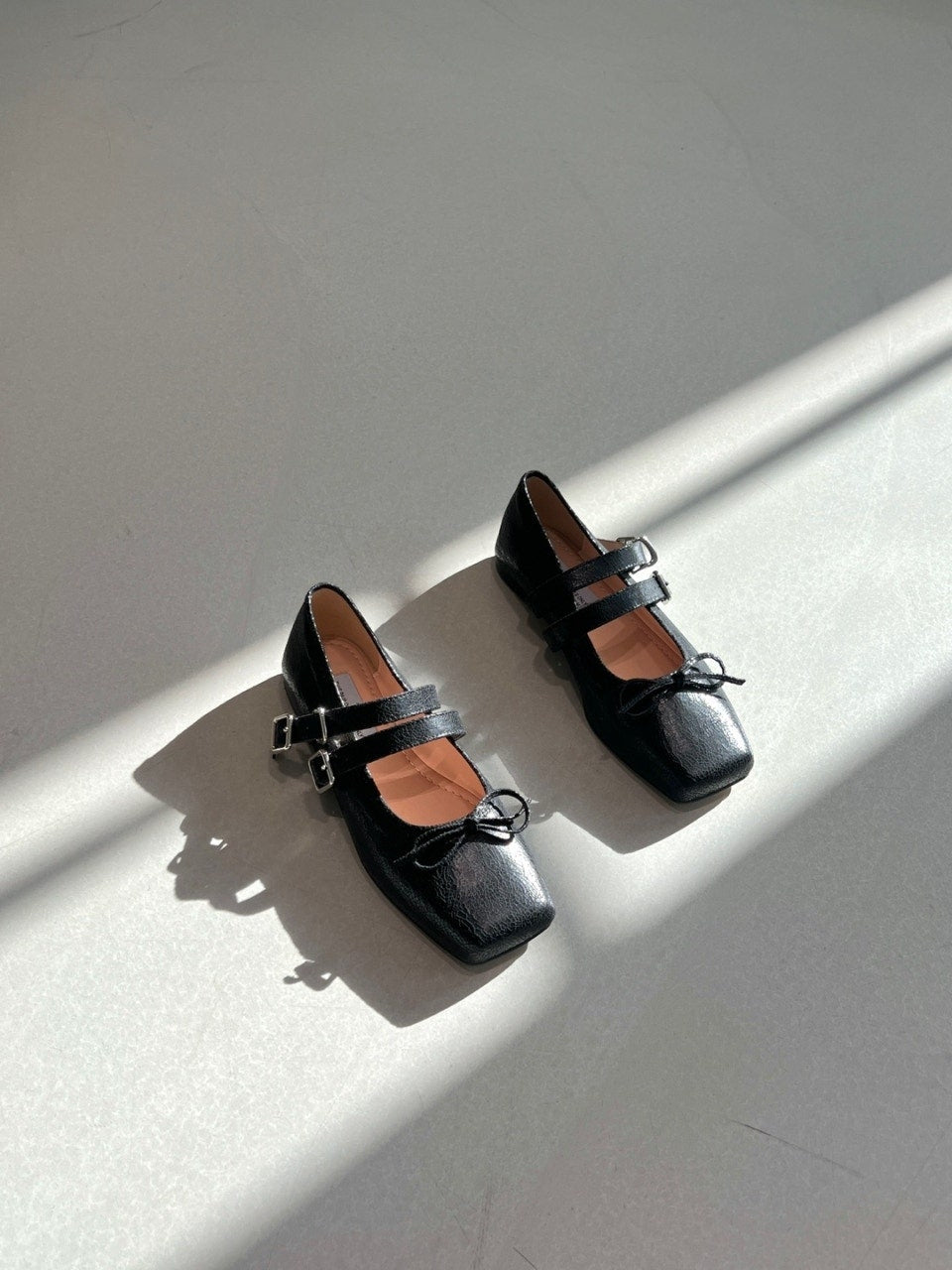 【送料無料】double belt ballerina shoes / 2color
