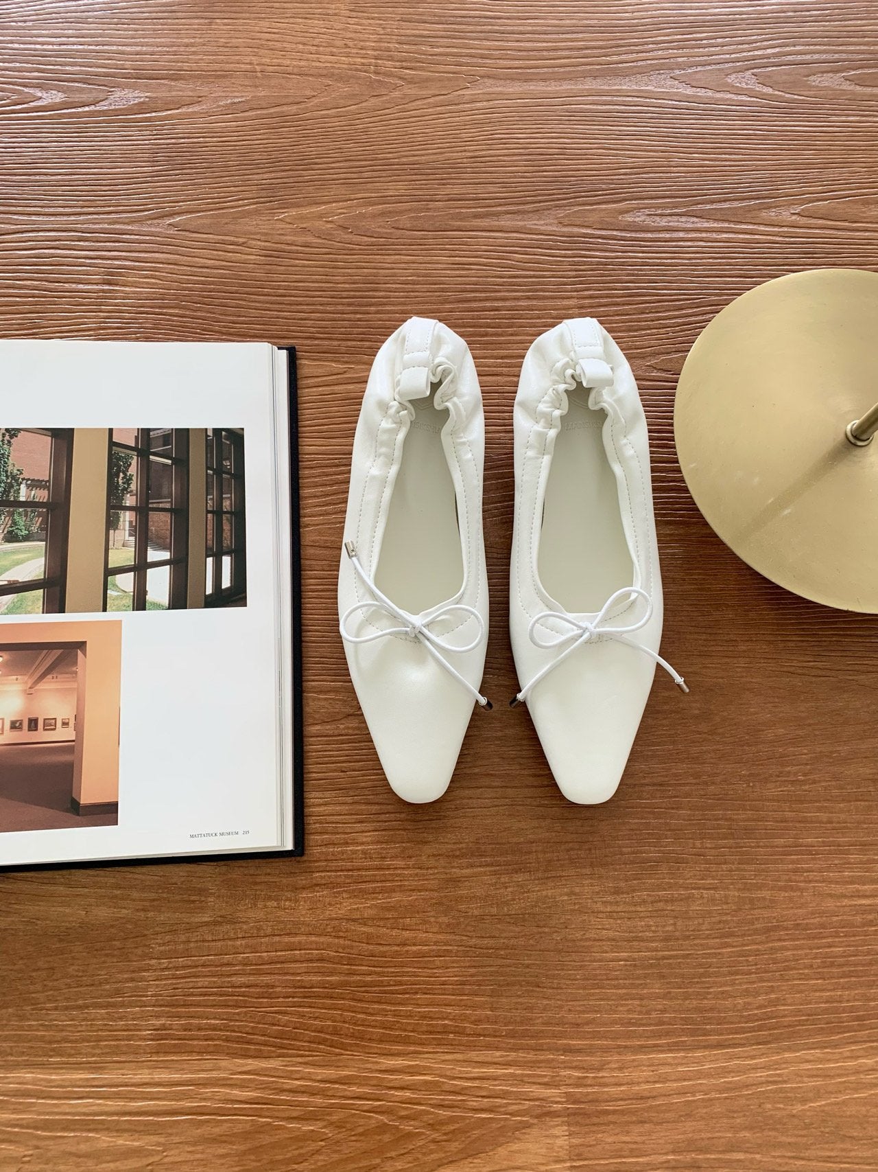 【送料無料】pointed ribbon flat shoes / 3color