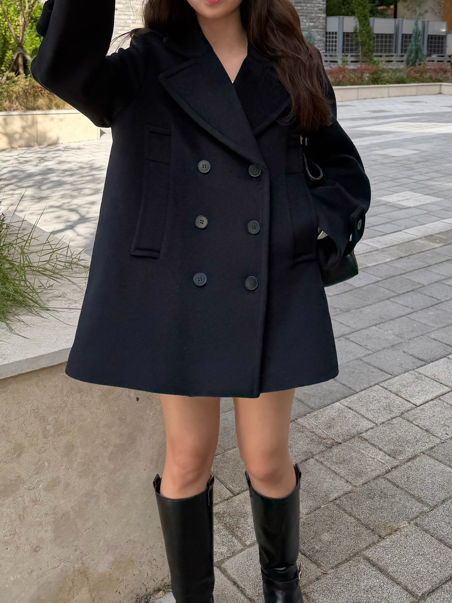 【予約】◆送料無料◆middle feminine Pcoat  / navy