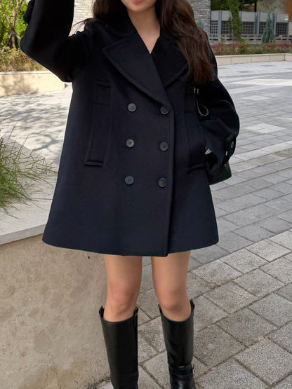 【予約】◆送料無料◆middle feminine Pcoat  / navy