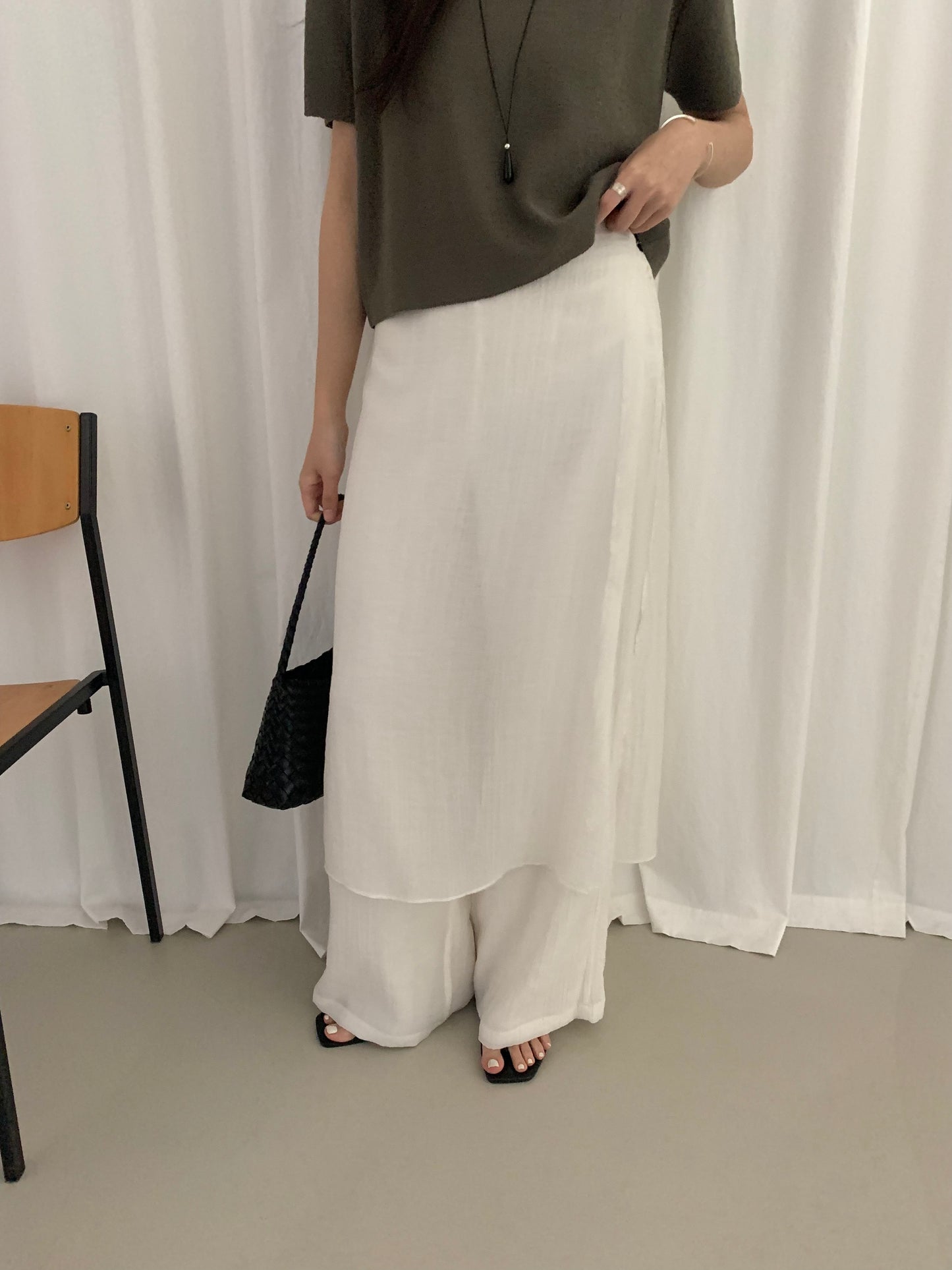 wrap wide pants / 3color