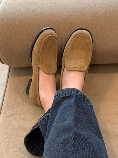 【送料無料】real suede round loafer (本革)
