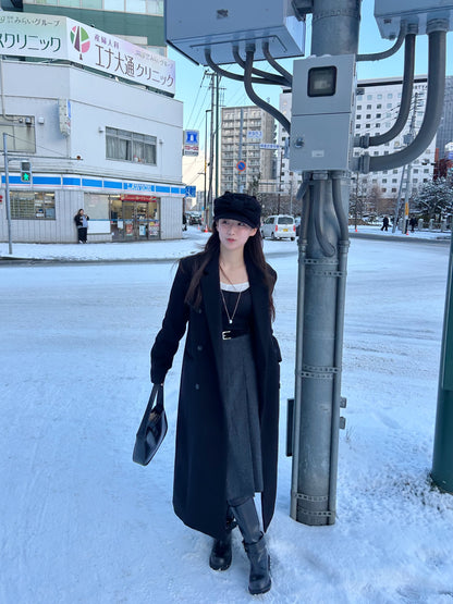 【即納】double bottun over chester coat / black