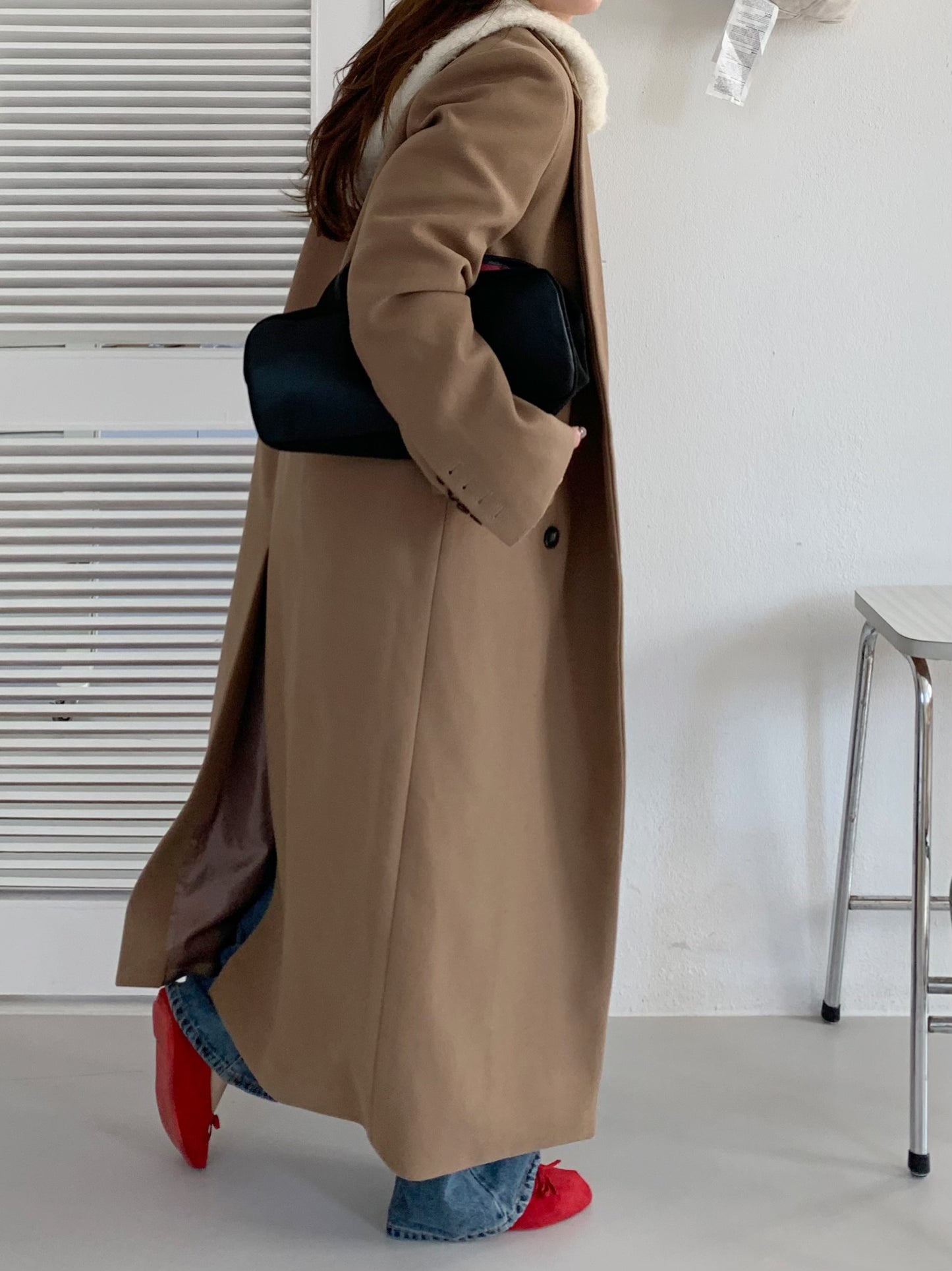 【即納】double bottun over chester coat / brown