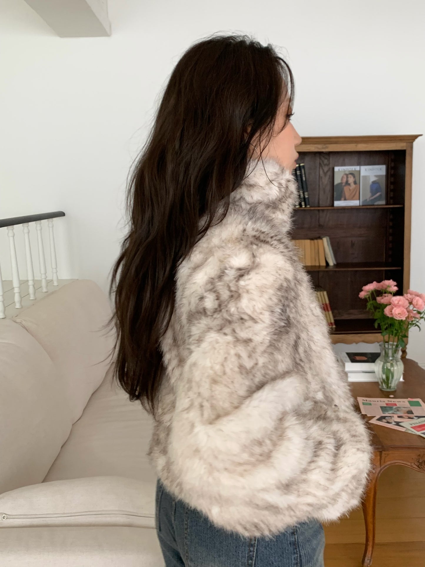 【予約】ombre fake fur jacket