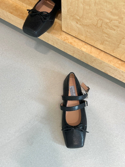 【送料無料】double belt ballerina shoes / 2color