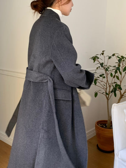 【即納】◆送料無料◆[wool 90％] HAND MADE - luxury long coat / charcoal gray