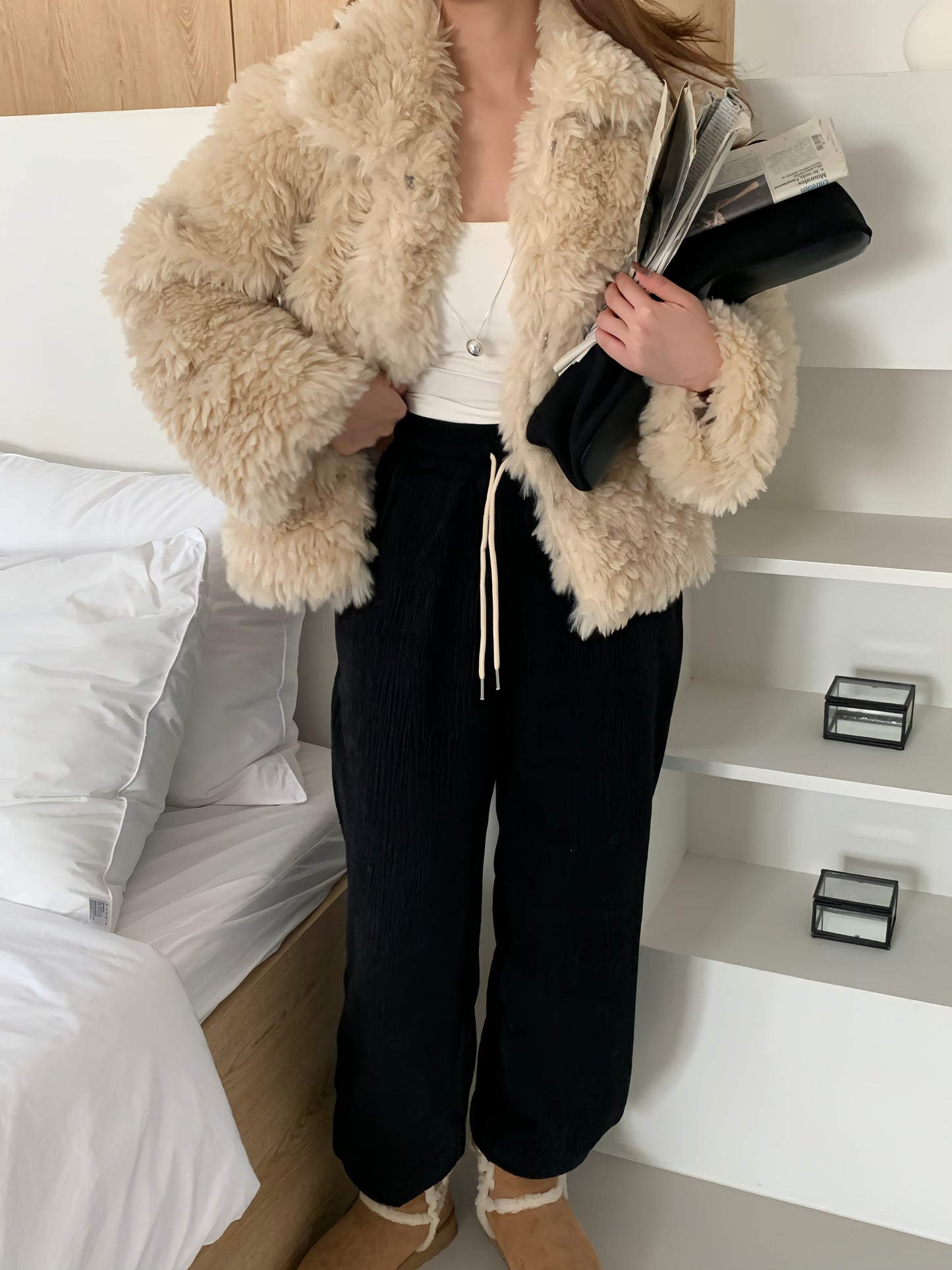 【予約】cotton candy fur jacket / camel