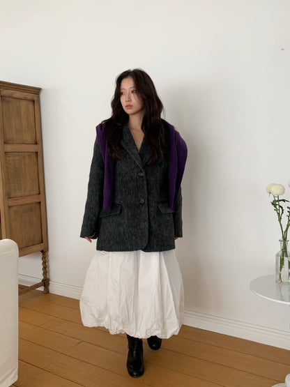 【予約】shaggy overfit jacket coat / ash black