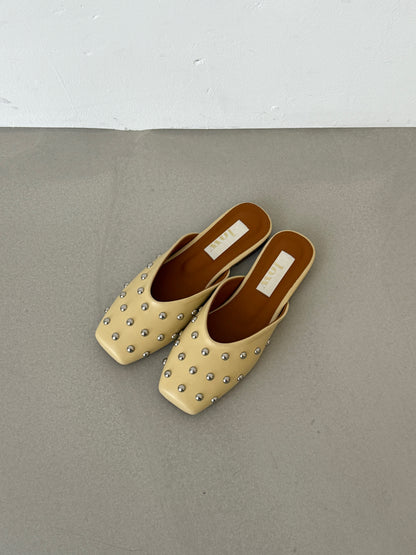 square pointed slipper / 2color