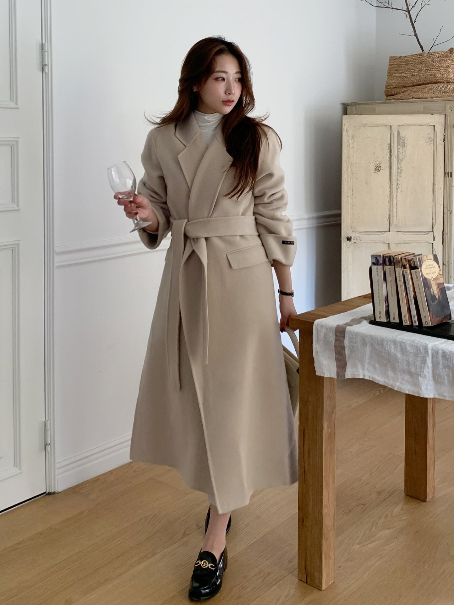【即納】◆送料無料◆[wool 90％] HAND MADE - luxury long coat / light beige