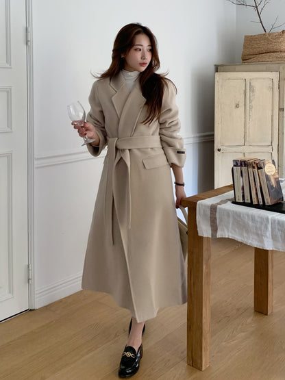 【即納】◆送料無料◆[wool 90％] HAND MADE - luxury long coat / light beige