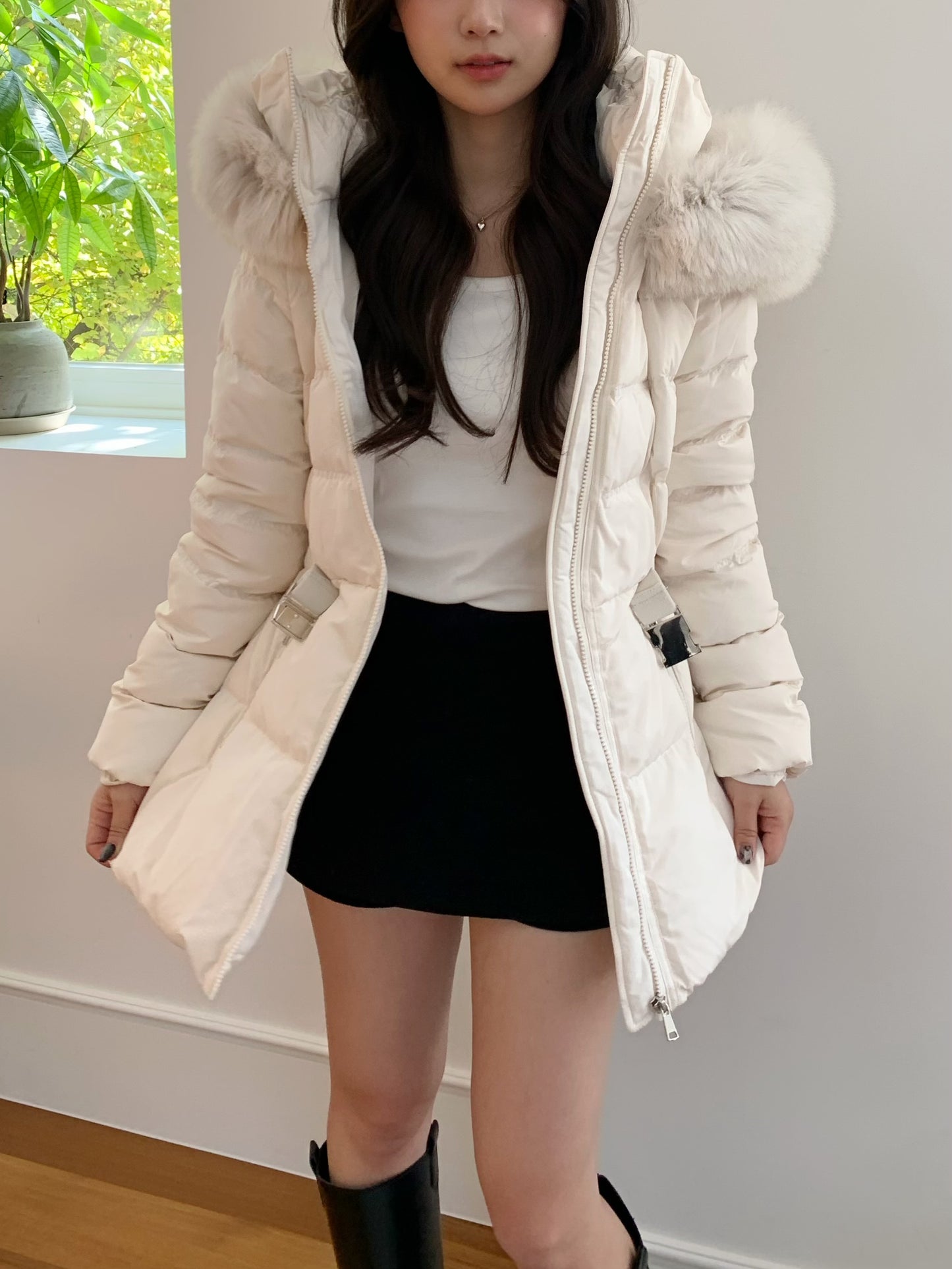 【予約】◆送料無料◆side pocket short down jacket / ivory