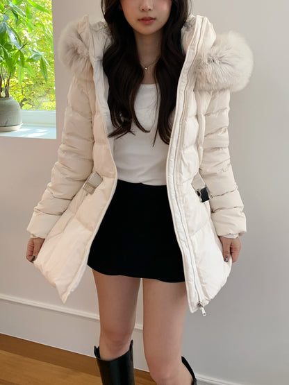【予約】◆送料無料◆side pocket short down jacket / ivory