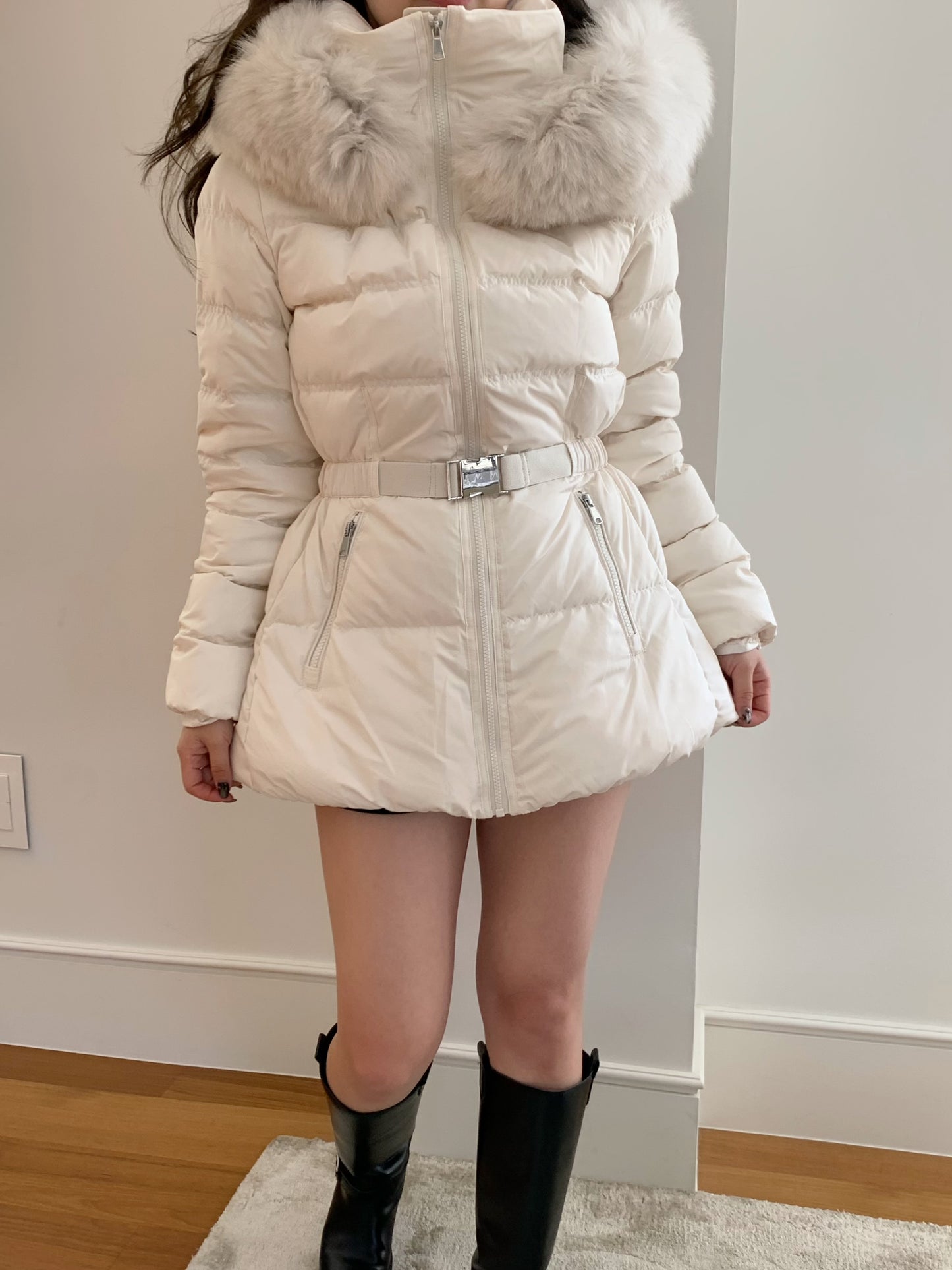 【予約】◆送料無料◆side pocket short down jacket / ivory