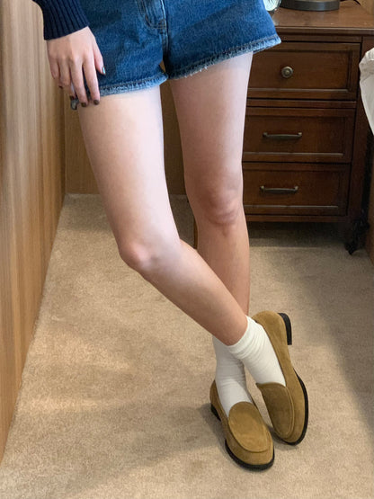【送料無料】real suede round loafer (本革)