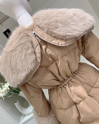 【即納】◆送料無料◆ double button middle fur down