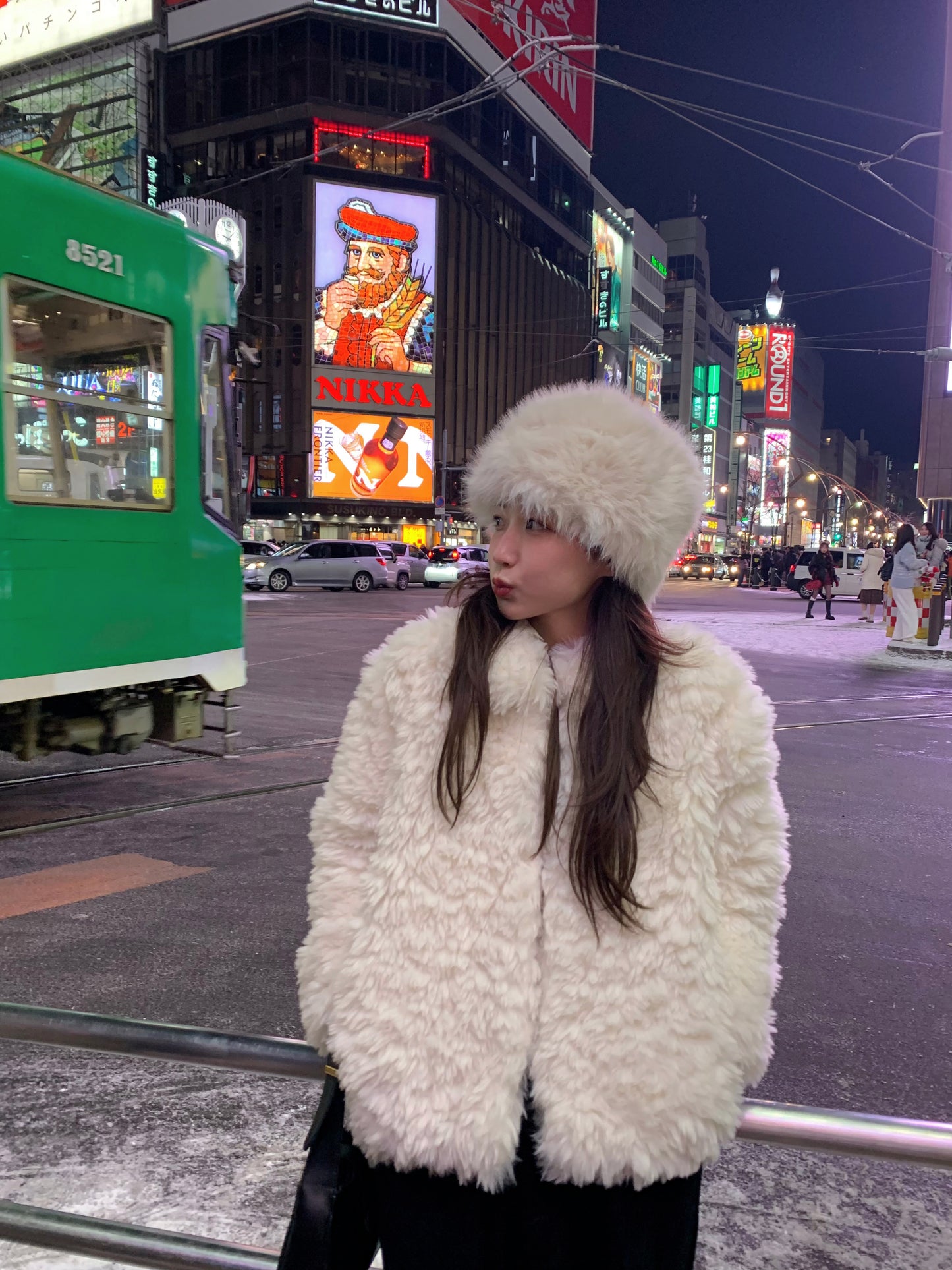 【予約】cotton candy fur jacket / milk white