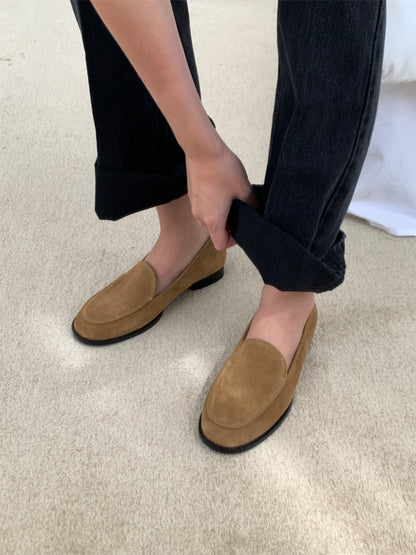 【送料無料】real suede round loafer (本革)