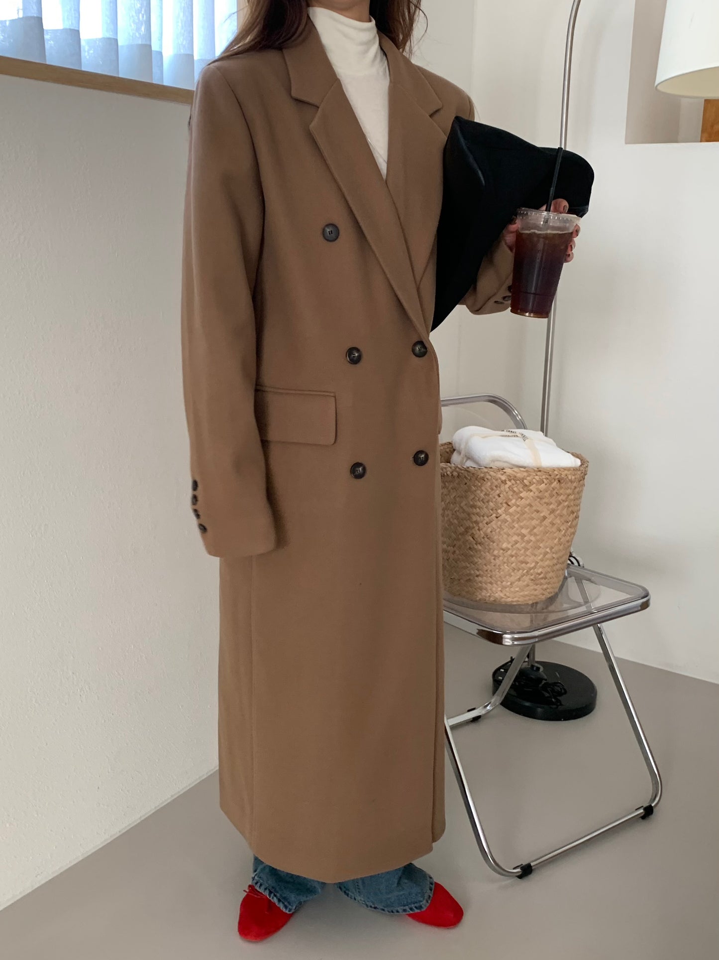 【即納】double bottun over chester coat / brown