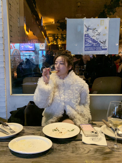 【予約】cotton candy fur jacket / milk white