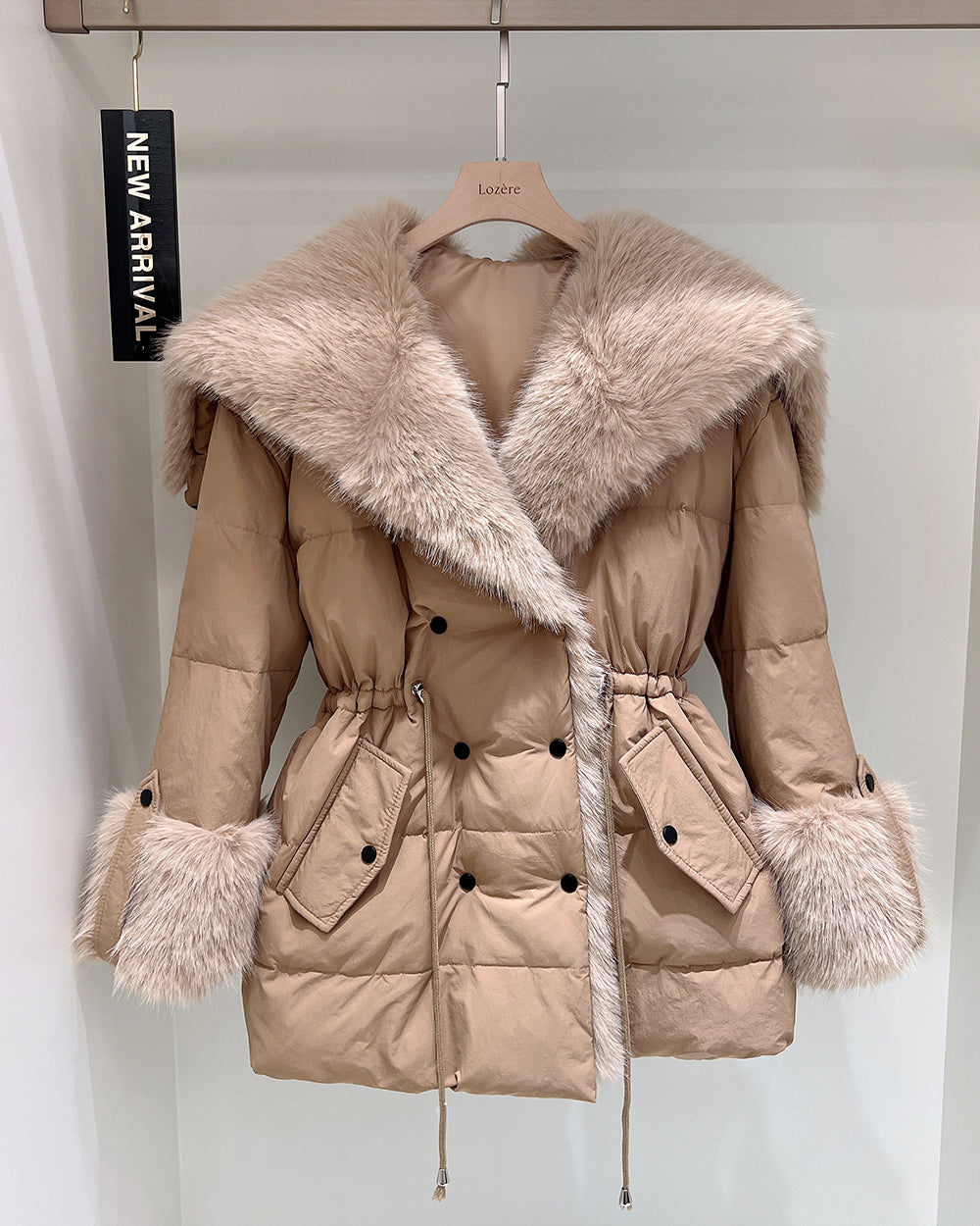 【即納】◆送料無料◆ double button middle fur down