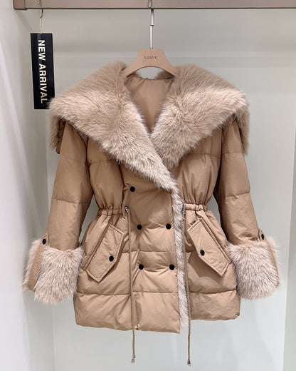 【即納】◆送料無料◆ double button middle fur down