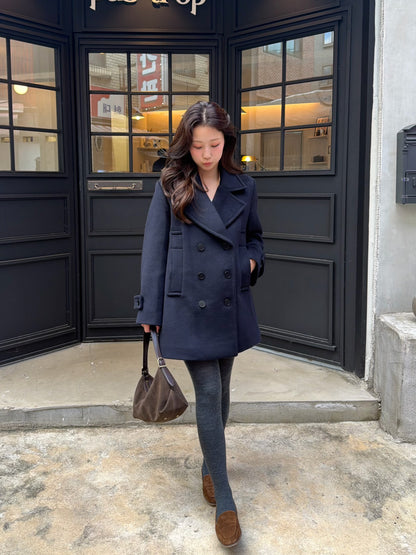 【予約】◆送料無料◆middle feminine Pcoat  / navy