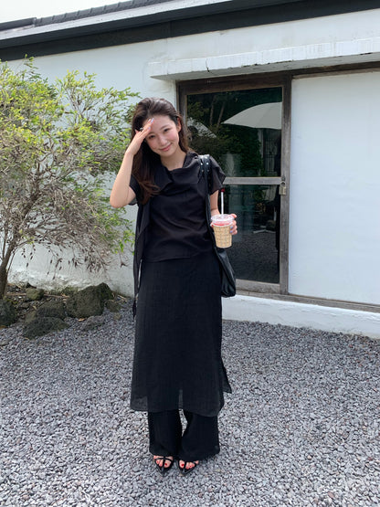 wrap wide pants / 3color