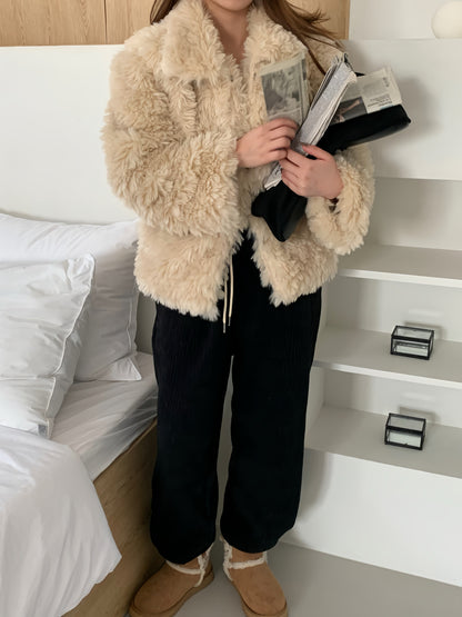 【予約】cotton candy fur jacket / camel