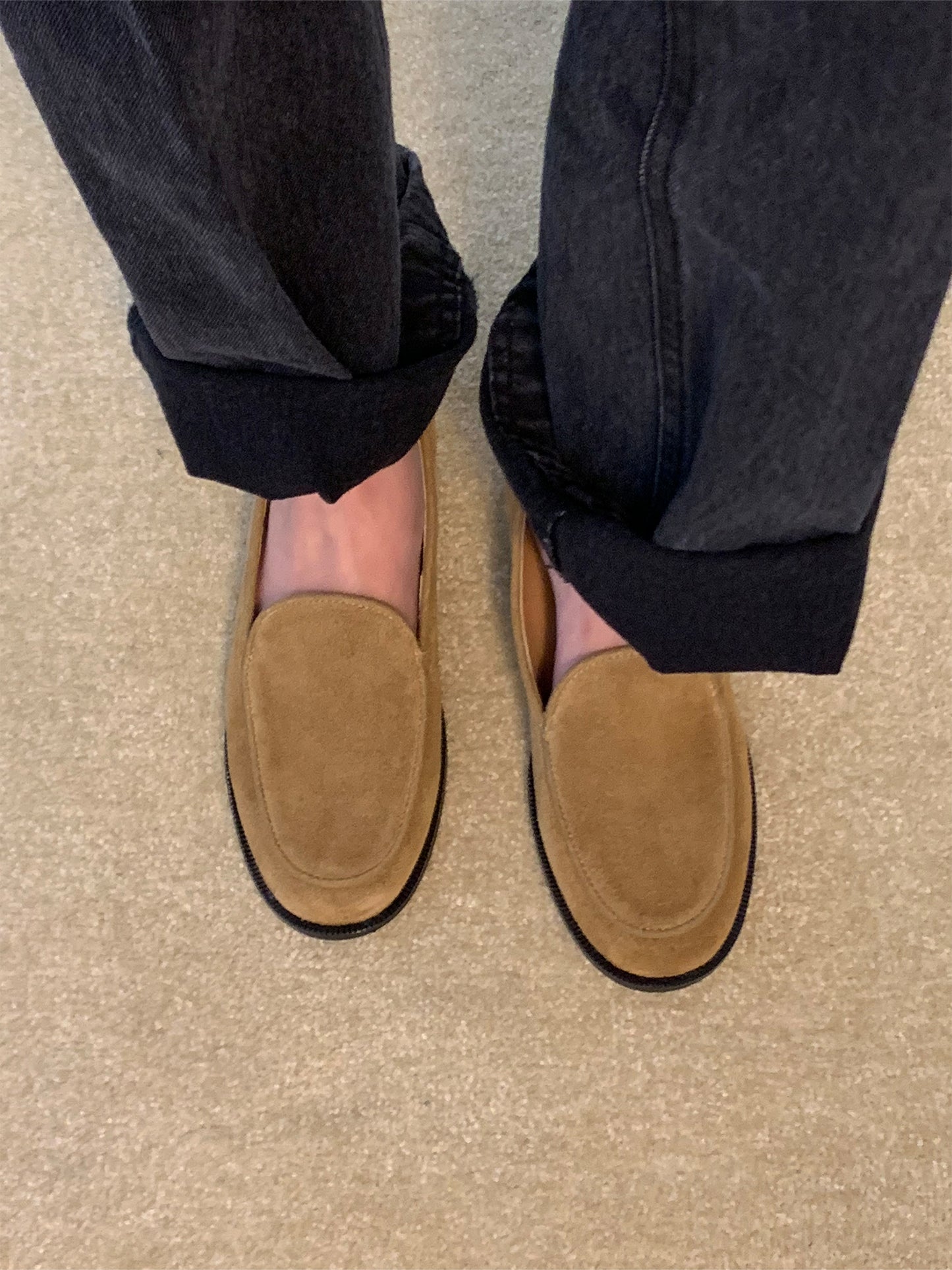 【送料無料】real suede round loafer (本革)