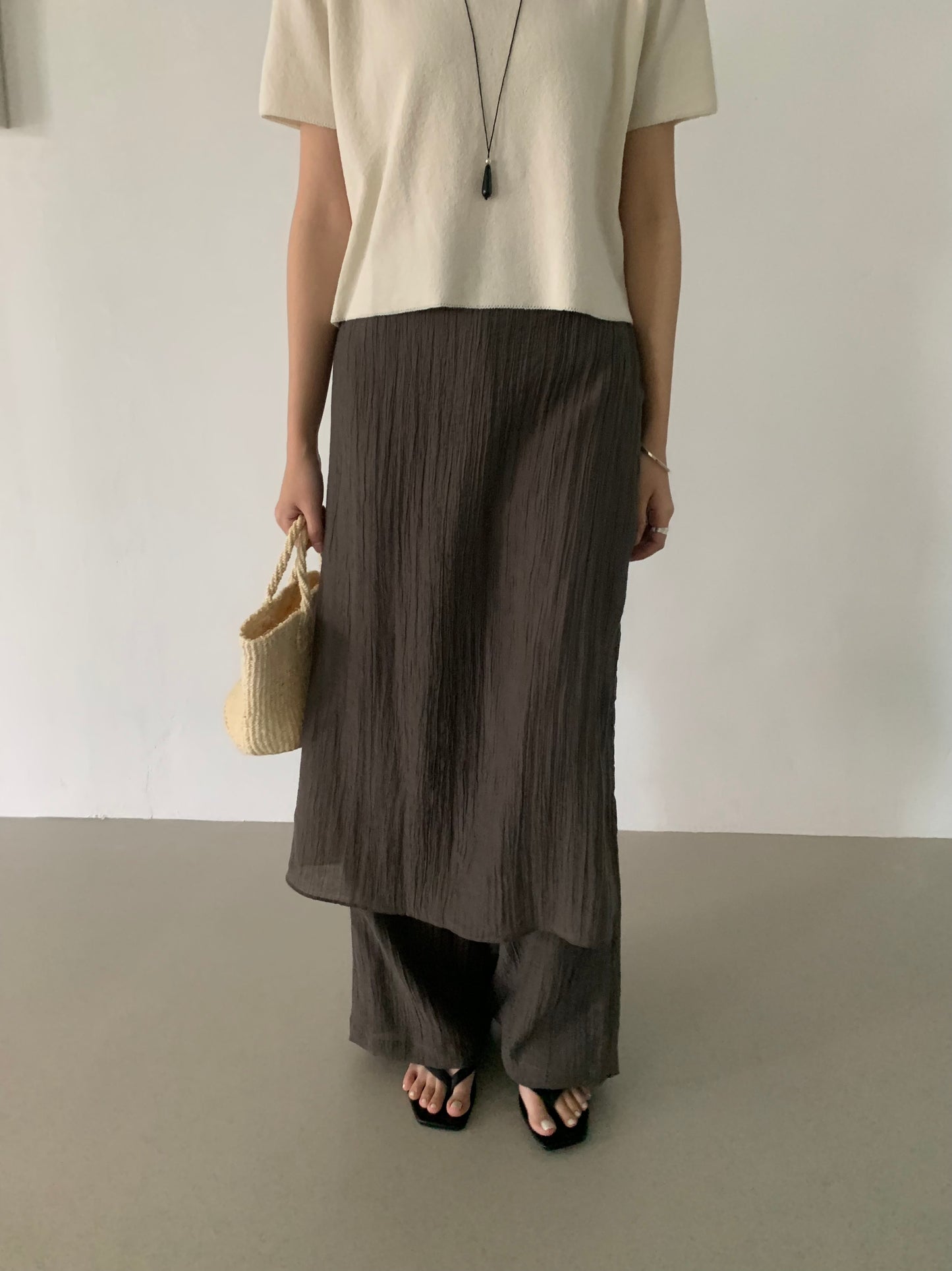 wrap wide pants / 3color
