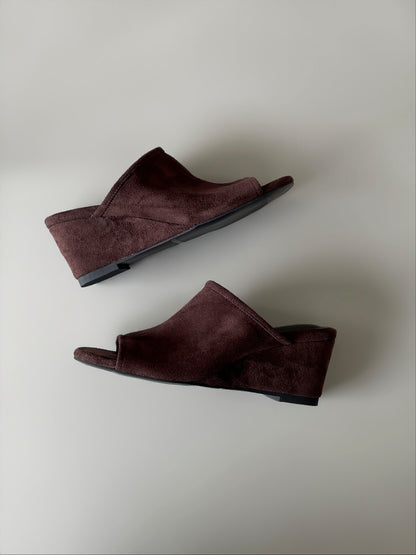 【送料無料】suede wedge heel sandals  / 2color