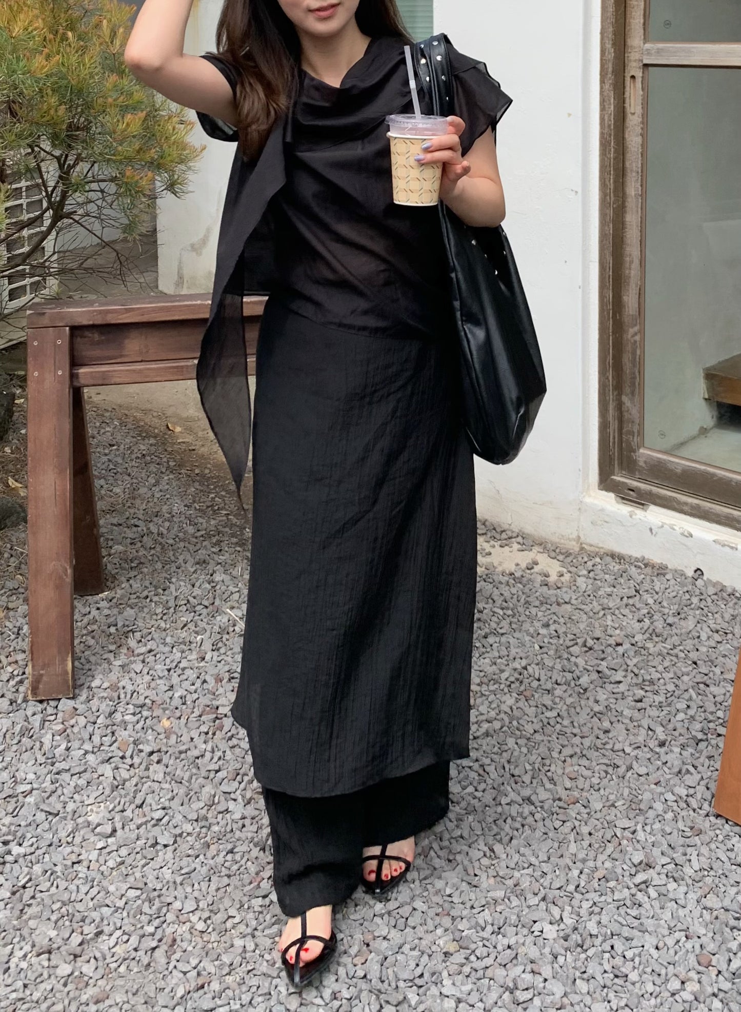 wrap wide pants / 3color