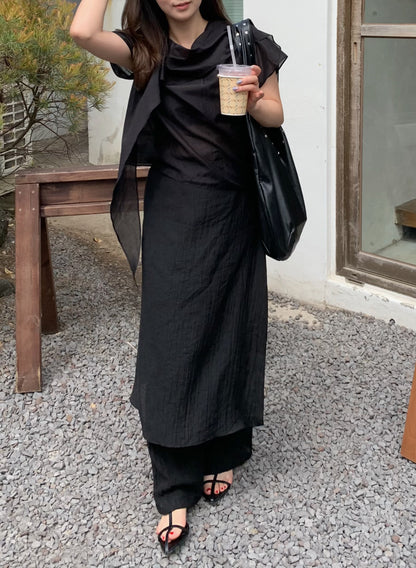 wrap wide pants / 3color