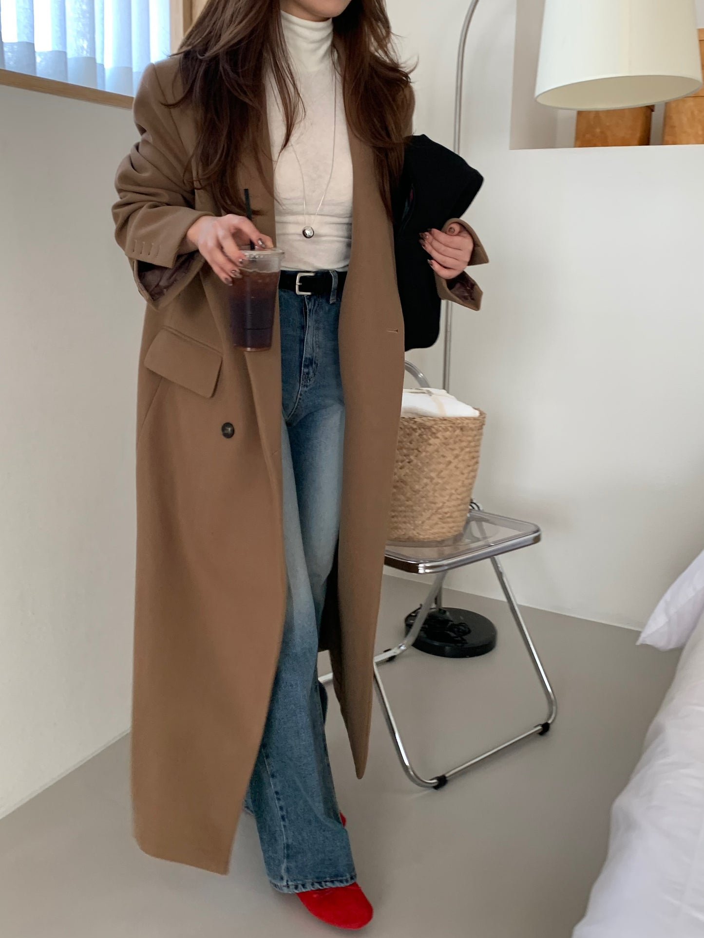 【即納】double bottun over chester coat / brown