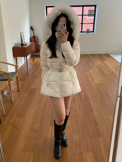 【予約】◆送料無料◆side pocket short down jacket / ivory