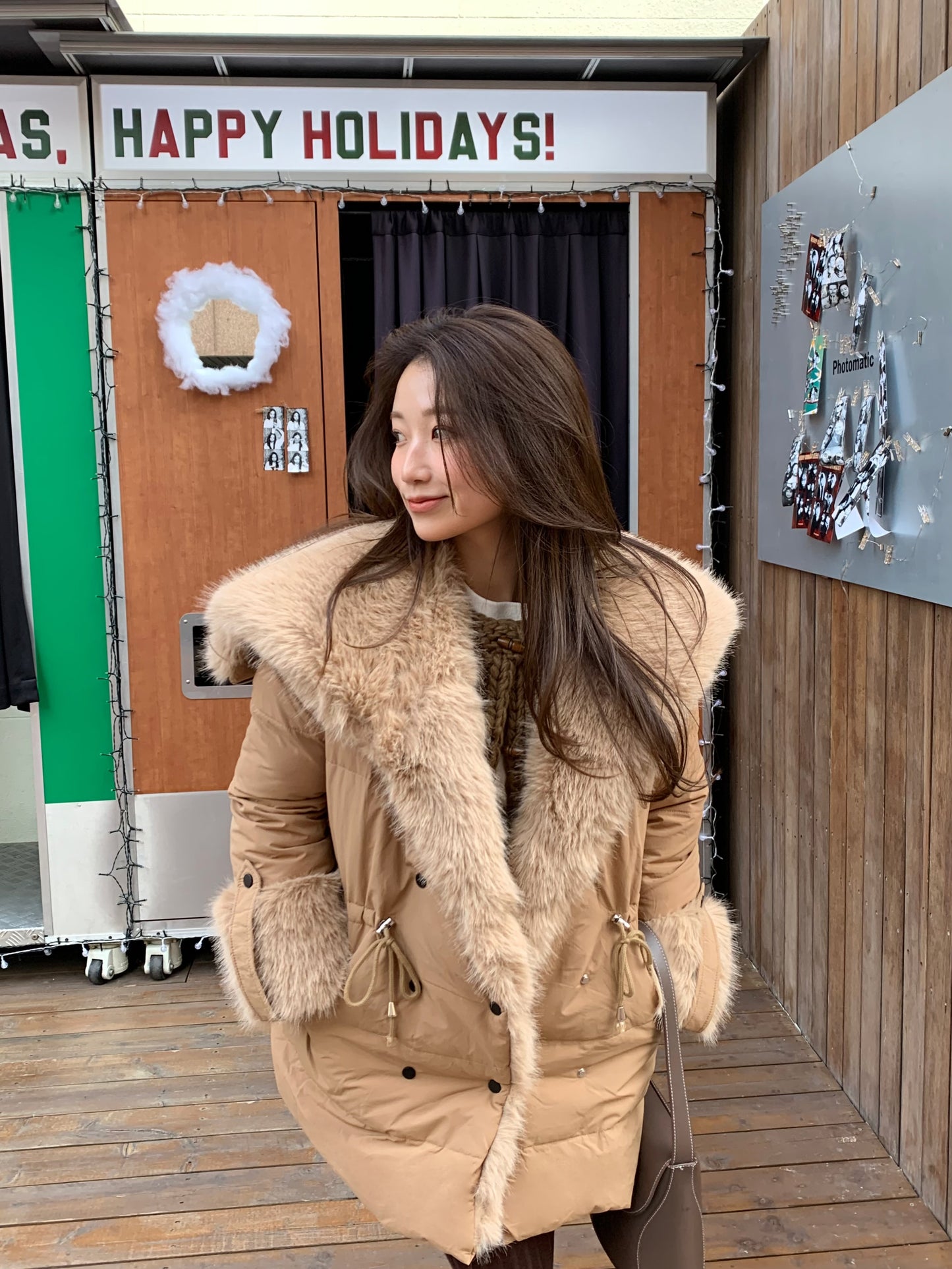 【即納】◆送料無料◆ double button middle fur down