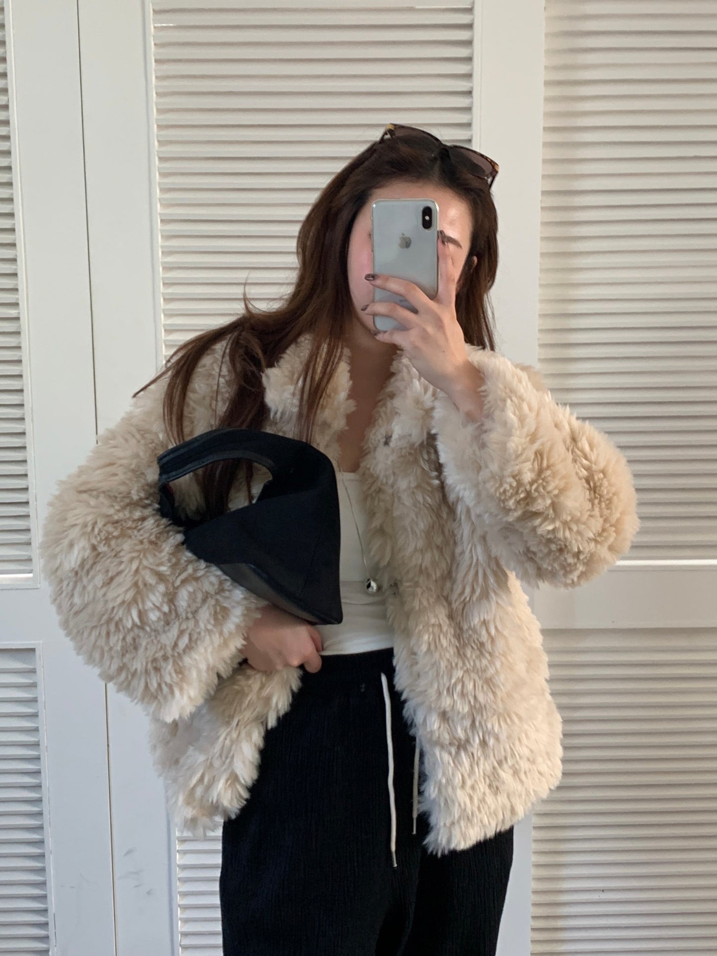 【予約】cotton candy fur jacket / camel