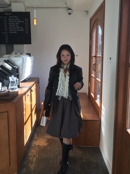 suede belt middle boots (本革) / 3color