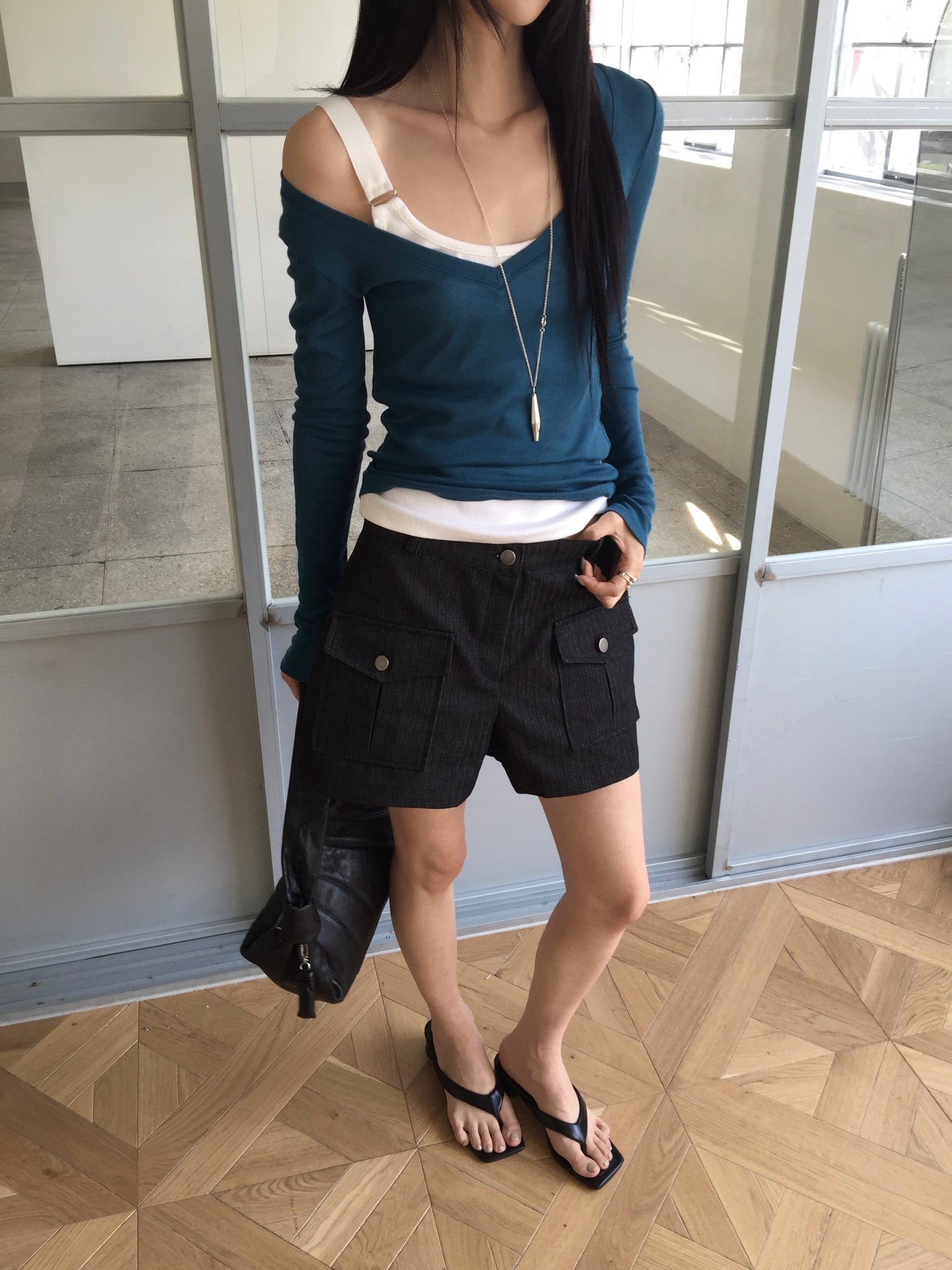double pocket short pants
