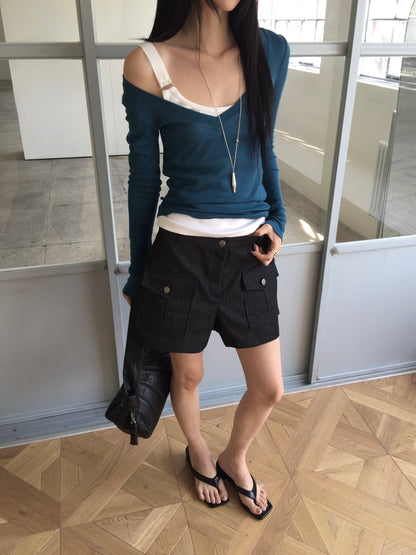 double pocket short pants