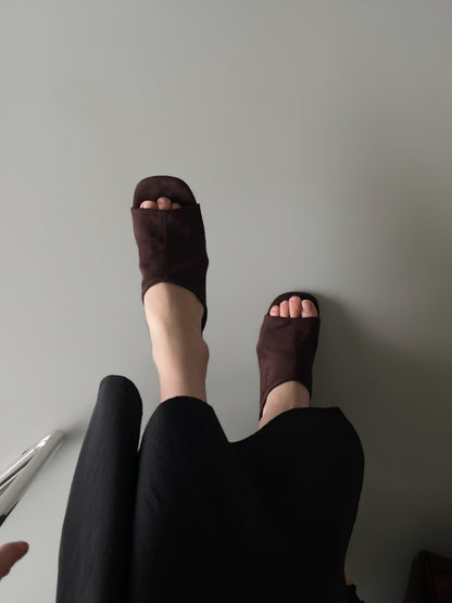 【送料無料】suede wedge heel sandals  / 2color