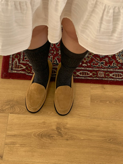 【送料無料】real suede round loafer (本革)