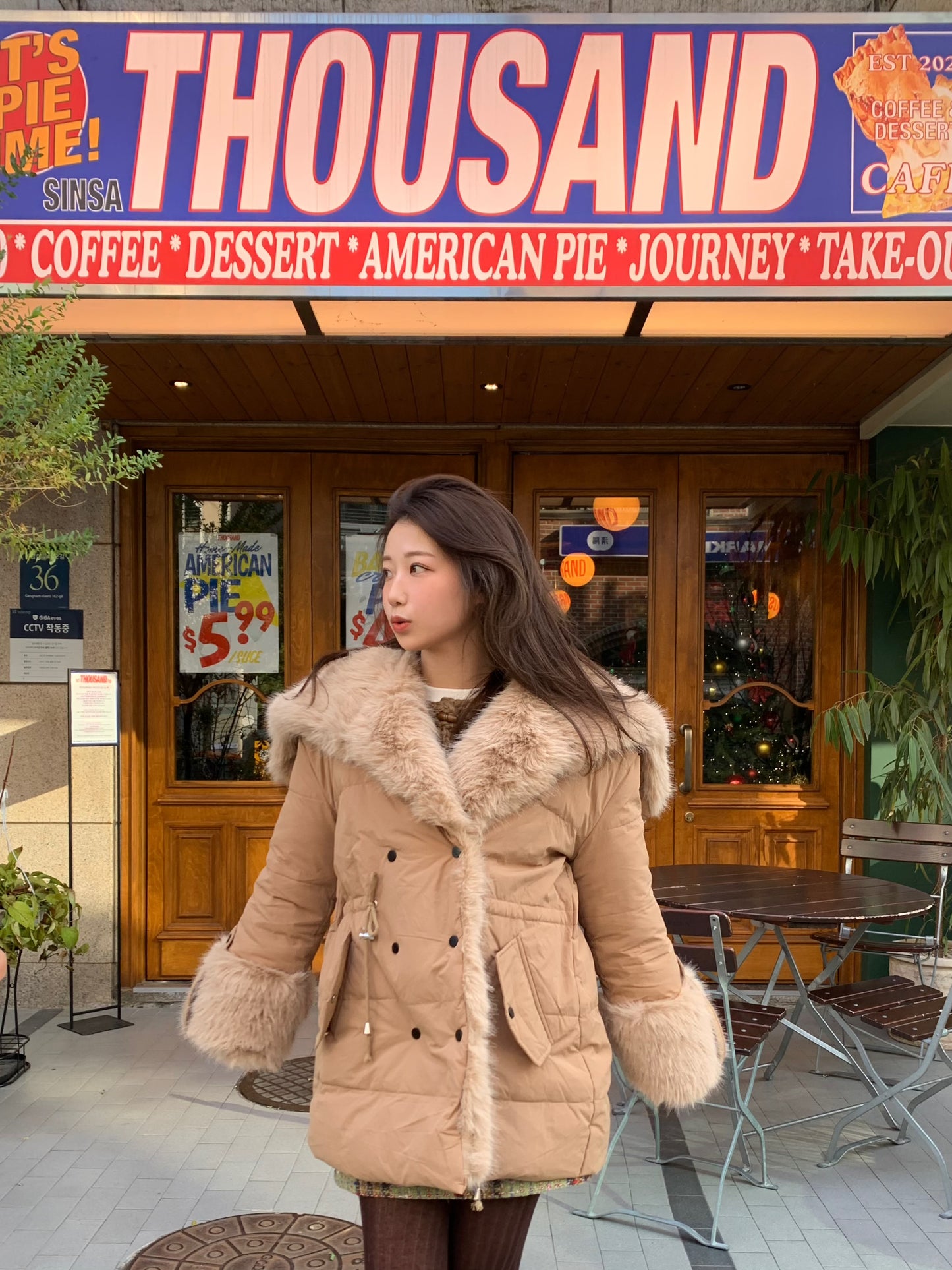 【即納】◆送料無料◆ double button middle fur down